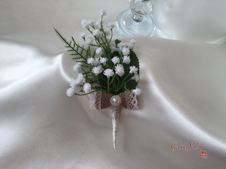 Single Gypsophila Buttonhole