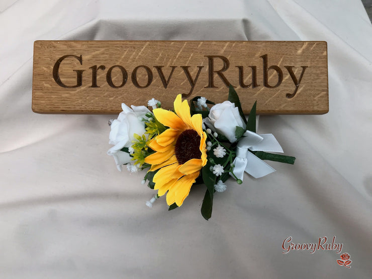 Sunflowers With Roses & Gypsophila