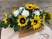 Sunflowers With Roses & Gypsophila