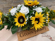 Sunflowers With Roses & Gypsophila