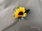 Sunflowers With Roses & Gypsophila