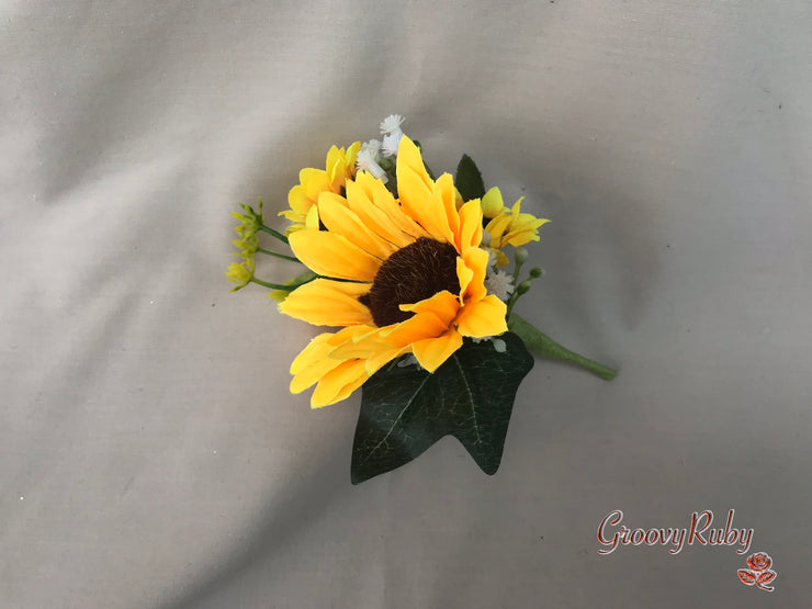 Sunflowers With Gypsophila