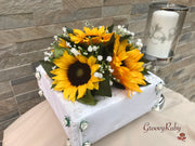 Sunflowers With Gypsophila