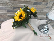 Sunflowers With Gypsophila