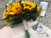 Sunflowers With Gypsophila