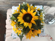 Sunflowers With Gypsophila