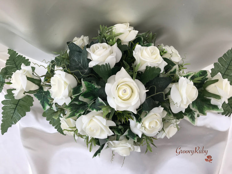 Ivory Rose Table Centrepiece