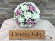 Dusky Pink With Gypsophila