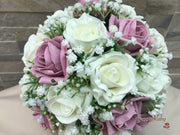 Dusky Pink With Gypsophila