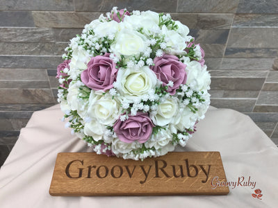 Dusky Pink With Gypsophila