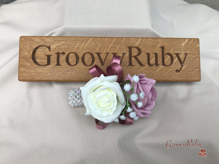 Dusky Pink With Gypsophila
