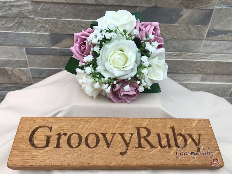 Dusky Pink With Gypsophila