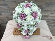 Dusky Pink With Gypsophila
