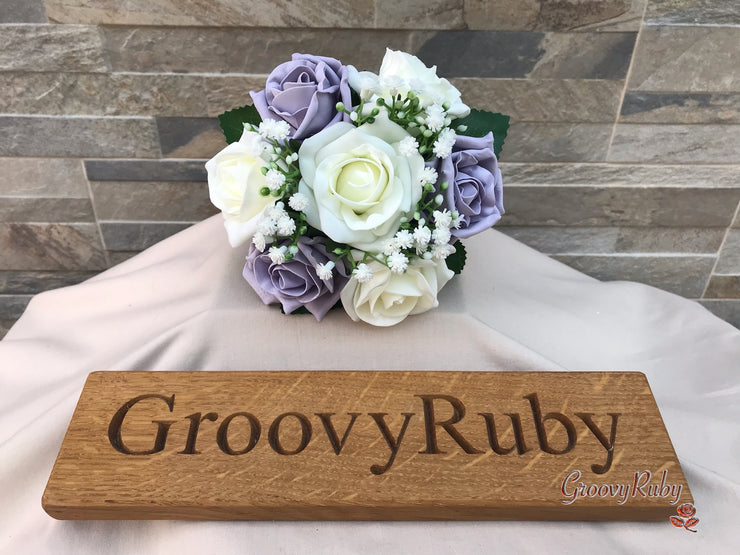 Vintage Lilac Roses With Gypsophila