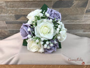 Vintage Lilac Roses With Gypsophila