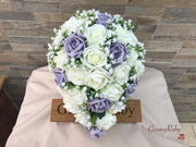 Vintage Lilac Roses With Gypsophila