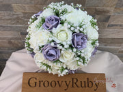 Vintage Lilac Roses With Gypsophila