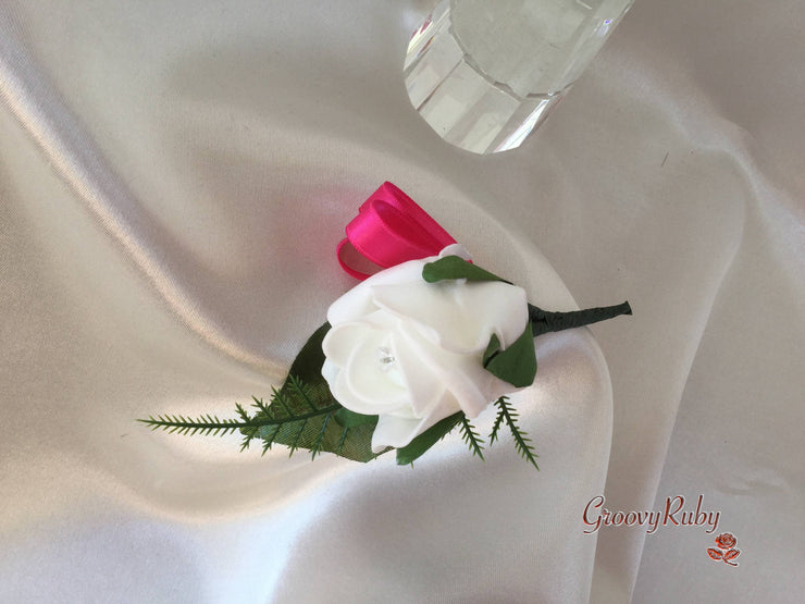 Hot Pink & Baby Pink Rose & Large White Calla Lily