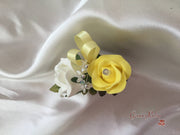 Ladies Pin On Corsage With Crystal Spray & Ribbon - Colour Combination Of Your Choice